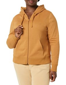 Pull à capuche jaune moutarde imprimé personnalisé pour femmes Sweat à capuche d'automne zippé au design original Sweats à capuche teints unis - Product Image 4