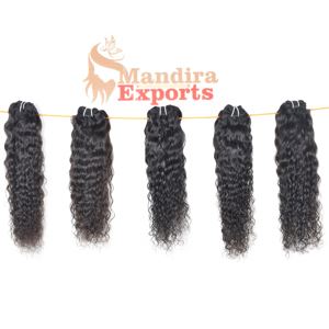 Cutícula alineada sin procesar, cabello indio crudo, cabello virgen rizado, sin piojos, India de proveedor de paquetes baratos, cabello humano - Product Image 1