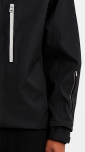 Veste coupe-vent à capuche pour homme, style streetwear d'hiver, avec logo sur le devant, 100% polyester/nylon, haute qualité, séchage rapide, respirante - Product Image 4