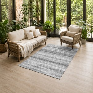 Tapis de salon en chenille gris argenté traditionnel anatolien imprimé numériquement, lavable en machine, antidérapant, vente en gros RUGS DEPOT LXDP-0011 - Product Image 6