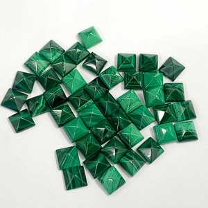5mm 6mm 7mm 8mm 9mm 10mm Naturel Vert Malachite Pyramide Carré Plat Cabochon Certifié En Vrac Pierres Précieuses Bijoux Fabricant - Product Image 4