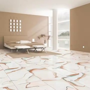 Declan Brown New Marble Look Noir Poli Carrelage de Sol en Céramique 60x120 Cm Design de Dessus en Porcelaine Émaillée Brillante - Product Image 1