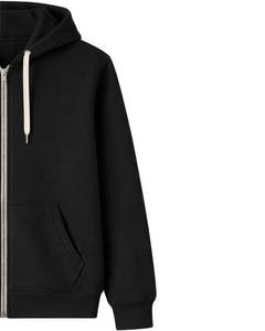 Sudadera con Capucha Negra para Hombre, Sudadera con Capucha de Felpa de Algodón Premium, Chaqueta Informal de Invierno para Calle con Bolsillos para Hombre, OEM Bul - Product Image 3