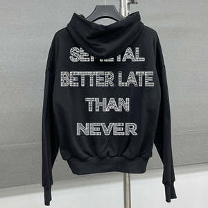 ผู้ผลิตเสื้อฮู้ดดี้ผู้ชายแบบซิป ผ้าฝ้ายออร์แกนิค 100% สำหรับฤดูหนาว สีดำ ผ้าเฟรนช์เทอร์รี่หนา ระบายอากาศได้ดี สีพื้น - Product Image 4