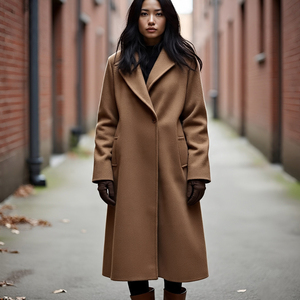 Gabardina larga de lana para mujer, Otoño Invierno, ropa para exteriores, abrigos y chaquetas de lana, Chaqueta larga con cuello vuelto para mujer - Product Image 4