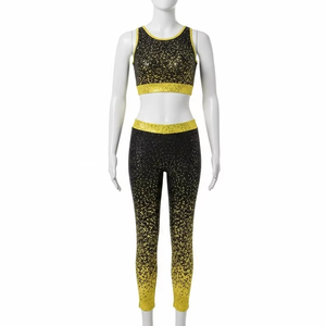 Ropa Deportiva con Estampado Brillante para Niñas, Tela de Poliéster, Diseño Elástico, para Danza y Gimnasia, Proveedor de Ropa Deportiva - Product Image 1