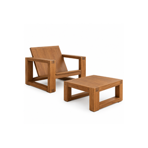 Chaise longue de luxe en teck massif, style scandinave moderne, pour hôtel, villa, resort, patio, mobilier d'extérieur - Product Image 1