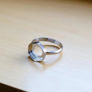 แหวนฝาหกเหลี่ยมเงินสเตอร์ลิง925แบบ DIY เปล่าอุปกรณ์ทำเครื่องประดับเงิน925การตั้งค่าว่างสำหรับนักออกแบบเครื่องประดับหัตถกรรม - Product Image 3