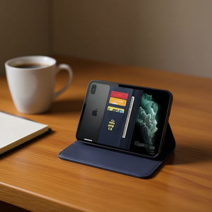 Funda Magnética para Tarjetas de Crédito de Piel Sintética DAM para 14 con Soporte y Protección de Gel - Product Image 2