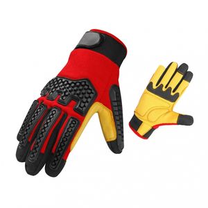 Gants de travail en cuir TPR résistants aux chocs pour hommes et femmes, gants de sécurité résistants aux chocs pour la conduite, la construction et les travaux en chantier - Product Image 4
