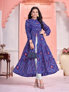 Pure Georgette Half Inner Crepe Festival Spécial Long Flair Gown Collection 100% Polyester Motif Imprimé - Product Image 4