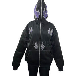 Diseño personalizado de alta calidad pulóver hombres básicos Rhinestone sudaderas con capucha sólido Casual de talla grande hombres básicos Rhinestone sudaderas con capucha - Product Image 3