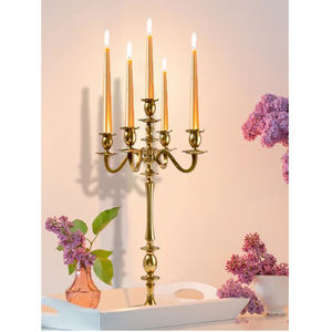 Candelabro de Metal de 5 brazos a precio razonable, portavelas con acabado dorado, soporte de vela, Decoración de mesa, decoración de boda y fiesta - Product Image 5