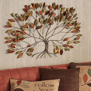 <b>Large</b> Tree of Life Multicolor Leaves Metal Handicraft Wall <b>Art</b> Customizable Color & Size Multi-functional for Home and Office - Product Image 4