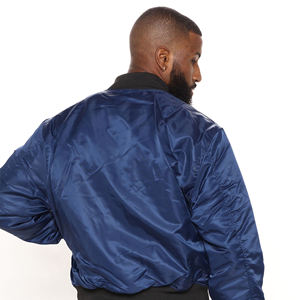 Custom Men's Winter Bomber Jacket High Quality Thin and Casual Long Coated <b>Stand</b> Collar Hip Hop Style Trending High Street - Product Image 3