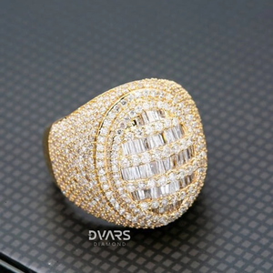 Anillo de Compromiso para Hombre con Moissanita VVS de Corte Brillante, Estilo Hip Hop, Halo de Diamantes, Plata de Ley, para Fiestas, Aniversarios y Bodas - Product Image 4