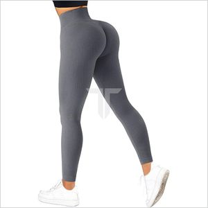 Modern Era 2024, pantalones de Yoga para gimnasio sin costuras acanalados de cintura alta para mujer, mallas de entrenamiento informales de tela de punto transpirable, nueva llegada - Product Image 1