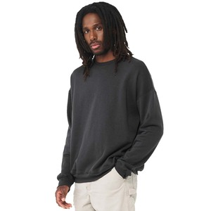 Deep <b>Grey</b> <b>Men</b> Fleece <b>Hoodie</b> Gym <b>Plain</b> Long Sleeve Printed Oversize Pullover Sweatshirt - Product Image 2