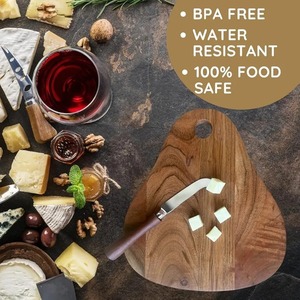 Tabla de cortar de madera de acacia de doble cara, plato multiusos para cortar y servir cocina con cuchillo para queso con puntas - Product Image 1