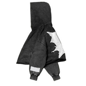 Applique Patch en détresse broderie ourlet brut hiver hommes sweats à capuche soleil délavé bord coupé personnalisé lavage à l'acide polaire 100% coton rapide - Product Image 3