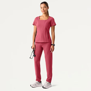Uniforme médico personalizado para mujer, conjunto de Top y pantalón, conjuntos de uniformes, fabricante de manga corta, ropa deportiva, conjunto de uniformes de trabajo - Product Image 4