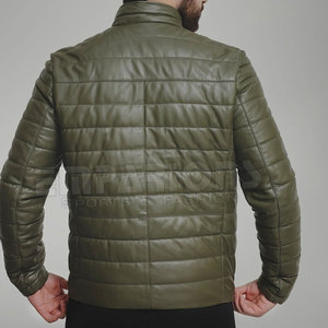 Doudoune en cuir matelassé pour homme, résistant à l'eau, doudoune chaude d'hiver - Product Image 5