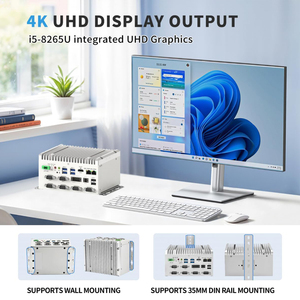 Cwwk PC แบบฝังตัวแบบ Dual LAN ( i210AT + i219LM) 6 x RS232 COM 9-36V fanless i5 8th Gen <span class=keywords><strong>CPU</strong></span> BOX MINI PC Server - Product Image 4