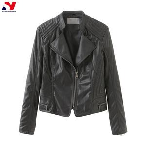 2025 femmes peau de mouton en cuir mince fermeture éclair veste populaire en gros avec broderie décoration bas prix - Product Image 4