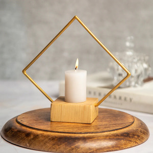 Modern <b>Candle</b> Holder with <b>Square</b> Metal Frame Sleek and Stylish Elegant <b>Square</b> Metal Frame <b>Candle</b> Holder - Product Image 1