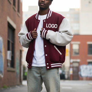 Top Trending Vintage Wool Chenille Embroidery Logo <b>Canvas</b> <b>Long</b> Sleeve Baggy Winter Varsity Jacket Men - Product Image 4