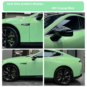 Stiker vinil berubah warna cat mobil, lapisan kristal PET berubah warna hijau Mint 1.52*18 <span class=keywords><strong>m</strong></span> - Product Image 4