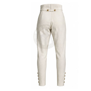 Pantalón de Estilo Tradicional Napoleónico, Corte Recto, Tela de Lona Ligera, Diseño de Cierre Clásico, Paneles Limpios para Hombre - Product Image 2