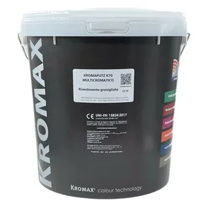 Spatula coated marble chips KROMAX KROMAPUTZ MULTICROMATICO can be used without preparing the base with the skim coat 14 Liters