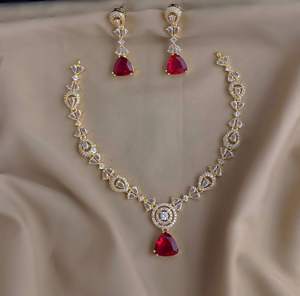 CZ finition mate ensemble de collier dernière conception ensemble de collier ensemble de vêtements de fête complète les vêtements ethniques et occidentaux - Product Image 1