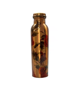 Botellas de agua de cobre puro hidratantes Desintoxicación natural, beneficios antimicrobianos, botellas de agua de cobre impresas Premium ecológicas - Product Image 1