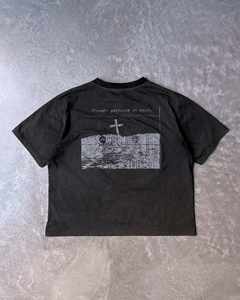 Camiseta personalizada con cuello redondo de gran tamaño Boxy 100% de tela de algodón con estampado DTG desgastado recortada de peso pesado para hombre - Product Image 3