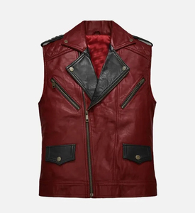 <b>Men's</b> Pu Leather <b>Vest</b> Jacket Elastic Sleeveless Outerwear Casual Comfortable Breathable Summer Session - Product Image 1