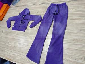 Survêtements unisexes imprimés sur mesure 100% coton French Terry Vintage Acid Wash Distressed Hoodies Sweatpants Jogger Set - Product Image 4