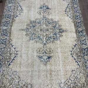 Alfombra Turca, Alfombra de 5.1x7.8 pies, Alfombra Azul Ikat - Product Image 3