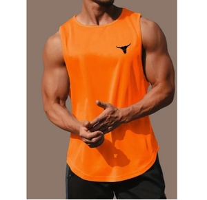 Débardeurs de sport pour hommes à col rond, orange, respirants, pour la musculation, la course et les activités sportives - Product Image 5