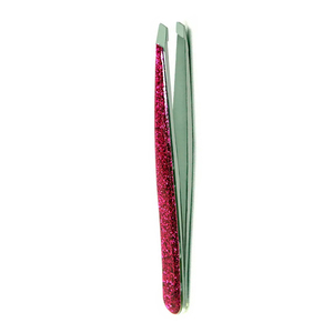 Stainless Steel Slanted Tip Precision <b>Tools</b> with Hole Design Handles for <b>Makeup</b> Application Eyebrow Tweezers - Product Image 2