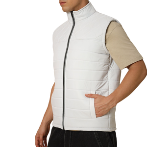 Men's Custom Logo Lightweight Puffer Vest - Breathable Quilted Sleeveless Winter Coat Urban Warm Style - Product Image 3
