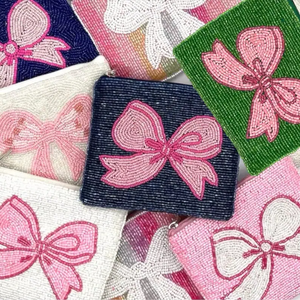 Pochette brodée personnalisée faite à la main Xoxo porte-cartes pochette en perles de verre sacs fourre-tout promotionnels pour femmes porte-monnaie personnalisé - Product Image 5