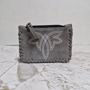 Fait à la main en cuir véritable multicolore cousu sur le côté fermeture à glissière grande capacité enveloppe pochette d'argent sacs à main porte-carte sac à main - Product Image 4