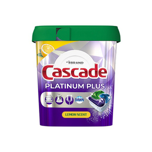 Cascade Platinum Plus ActionPacs 62 dosettes de détergent pour lave-vaisselle jetables parfumées pour les sols ménagers stockés solides - Product Image 3