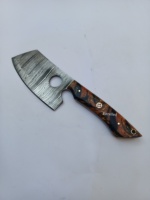 Top qualité personnalisé fait à la main en acier damas cuisine Chef serbe couperet couteau couteau de coupe avec manche en résine