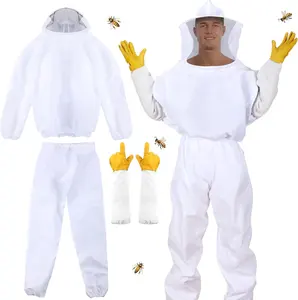Bijenpak Drielaags Ultra Geventileerde Mesh Angel Proof Imker, Bijenteelt, Beschermend Bijenpak Met Hekwerk Sluier Voor Unisex
