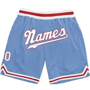 Basketball Shorts Quick Dry High Quality Custom Vintage Polyester Mesh Sky Blue Basketball Shorts Breathable