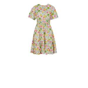 Robe Courte Décontractée à Manches Courtes et Imprimé Floral Multicolore en Coton 100% sans Col avec Ceinture pour Femme – Vente en Gros pour l'Automne - Product Image 3
