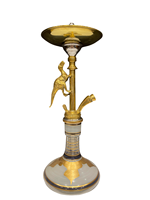 Chicha de luxe Farida en laiton massif égyptien finition miroir – Chicha de table artisanale haut de gamme en forme d'animal, exclusive et limitée